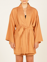 Carregar imagem no visualizador da galeria, Kimono Kioto Marrom Camelo