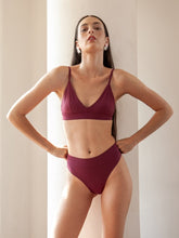 Carregar imagem no visualizador da galeria, Top Biquíni Galápagos Roxo Marsala UV 50+ - panou.br