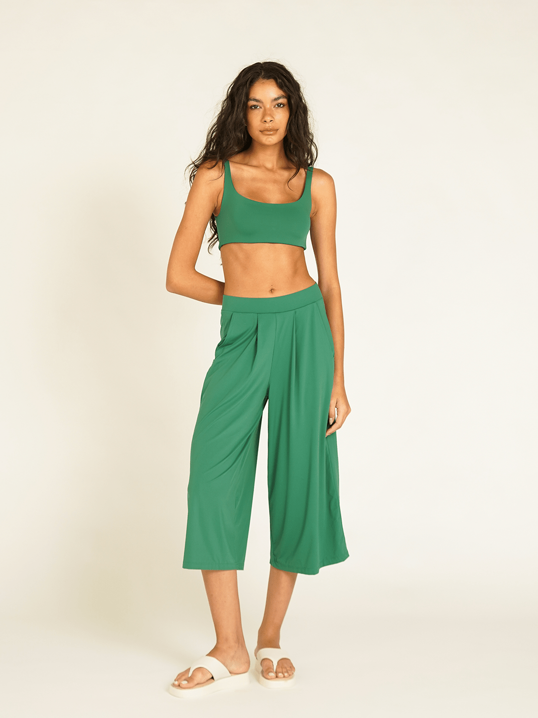 Calça Pantacourt St Tropez Verde Bandeira UV +50 - panou.br