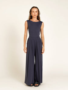 Calça Pantalona Budapeste Azul Marinho UV 50+ - panou.br