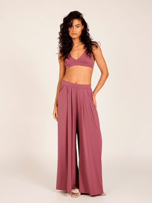 Calça Pantalona Budapeste Roxo Marsala UV 50+ - panou.br